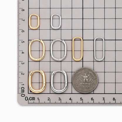 4pcs Gold/ Silver Dangle Minimalist Huggies Earring, Gold/ Rhodium plated Stainless Steel, Gold Huggie Earrings Supply (GB-2388)