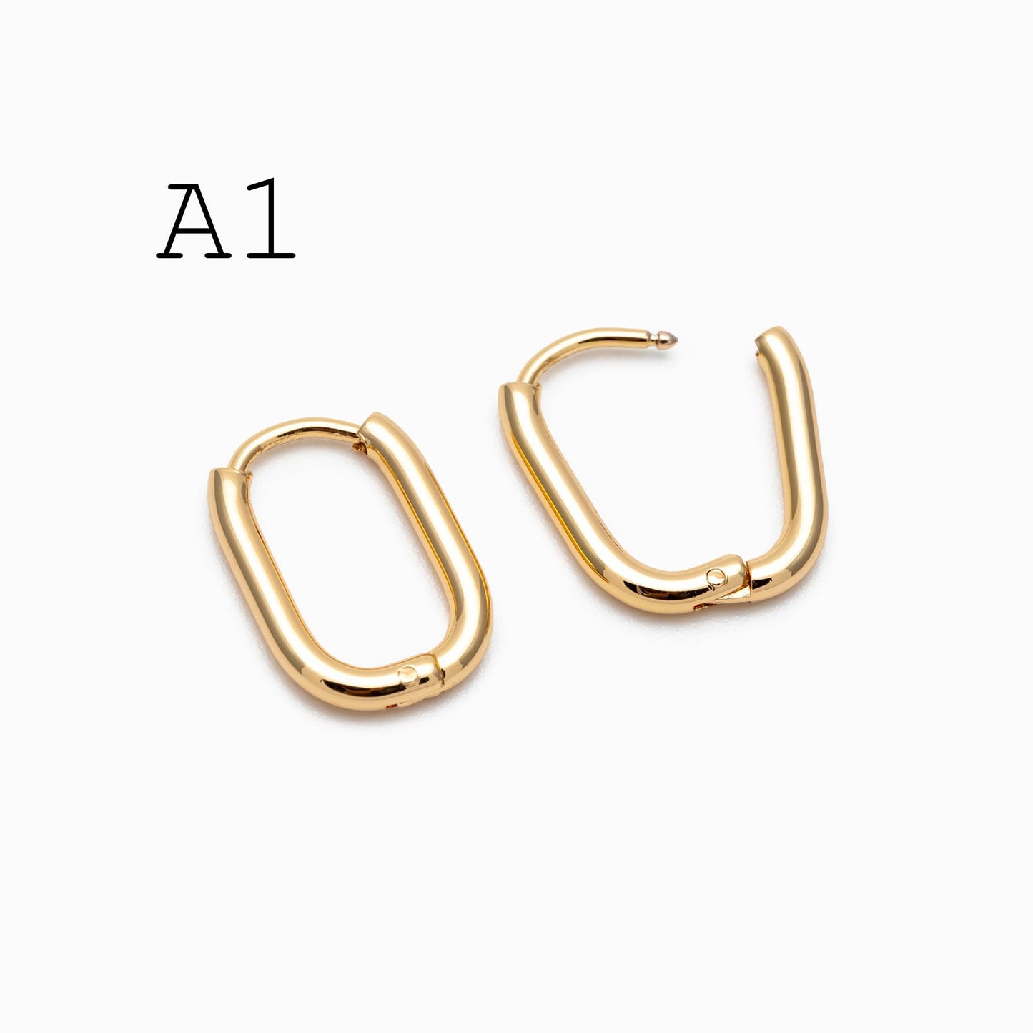 4pcs Gold/ Silver Dangle Minimalist Huggies Earring 20x16mm, Gold/ Rhodium plated Stainless Steel, Gold Huggie Earrings Supply (GB-2388)