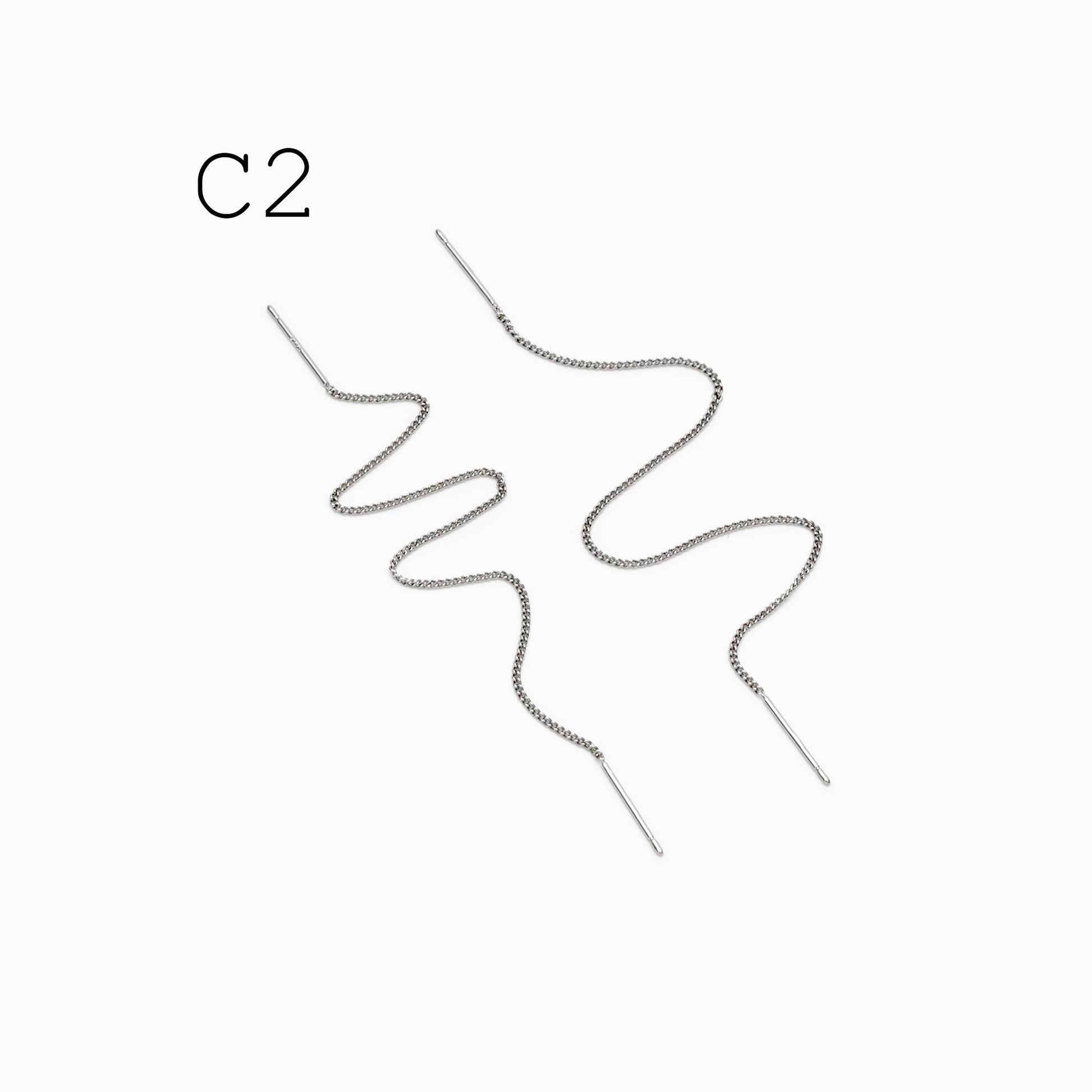 10pcs Gold/ Silver Ear Threader Earrings, Minimalist Style (GB-1735)