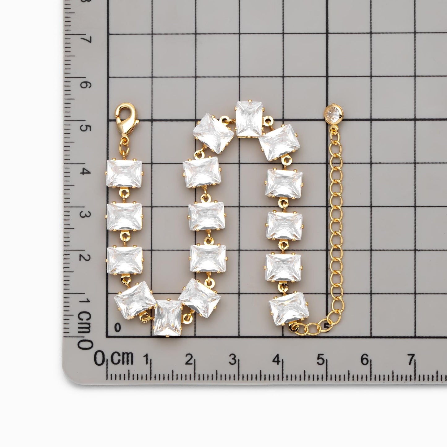 Sparkly CZ Pave Bracelet, Beaded Tennis Bracelets, Gold/ Rhodium plated Brass, Geometric Adjustable Bracelet (GB-4695)