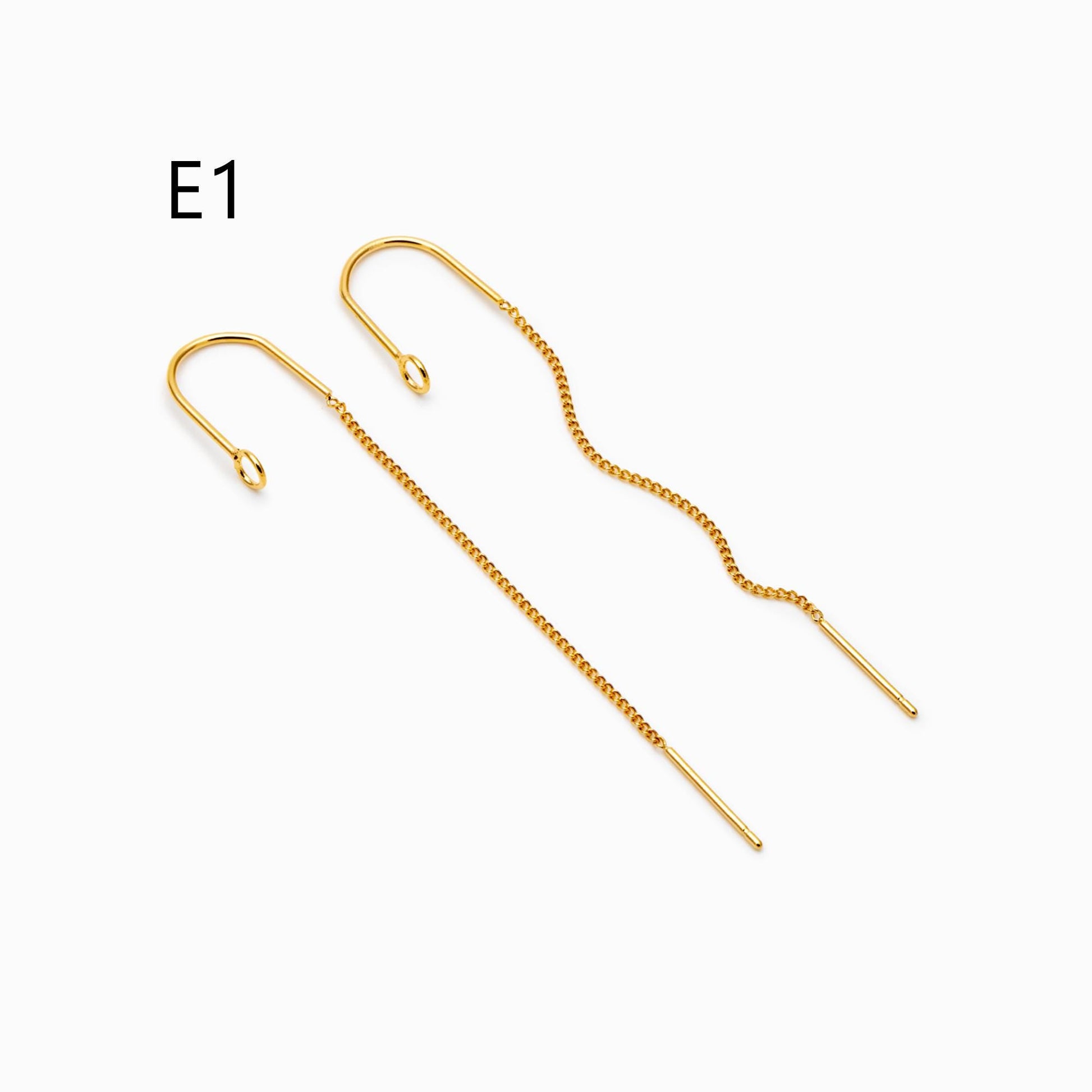 10pcs Gold/ Silver/ Rose Gold Ear Threader Earrings, Earwire Thread with Jump Ring, Color Not Easily Tarnish (GB-333)
