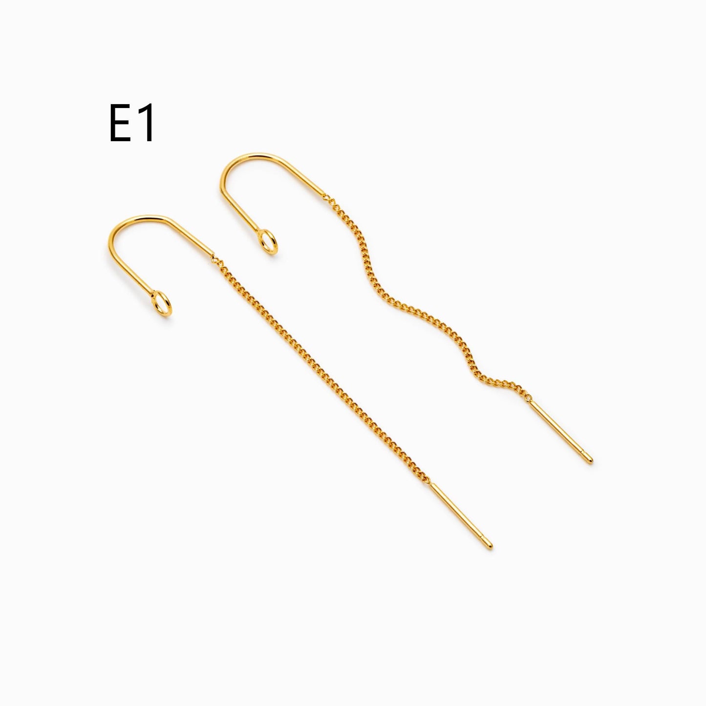10pcs Gold/ Silver/ Rose Gold Ear Threader Earrings, Earwire Thread with Jump Ring, Color Not Easily Tarnish (GB-333)