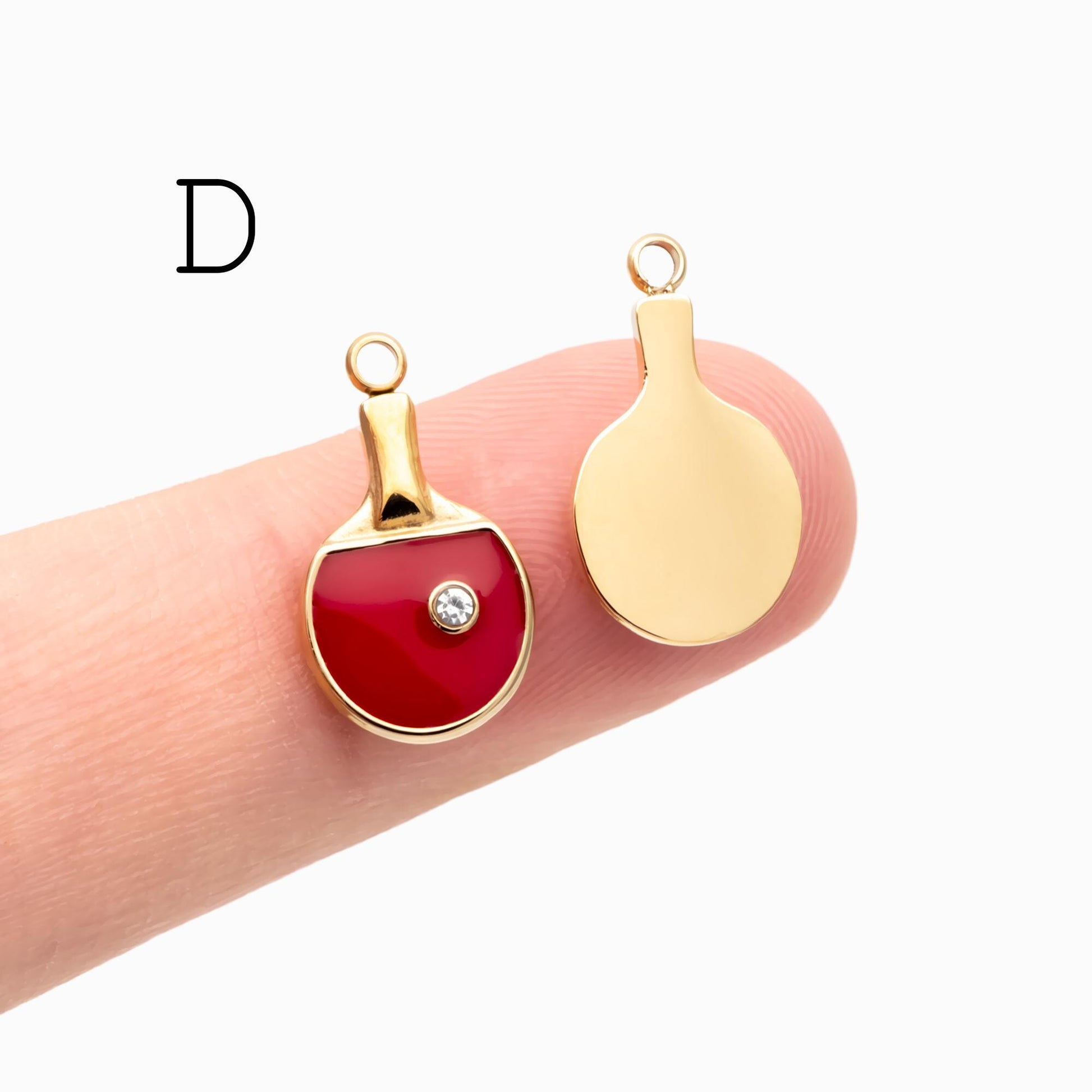 4pcs Enamel Sports Charms, PVD Gold Stainless Steel, Jewelry Making Supply (GB-4702)