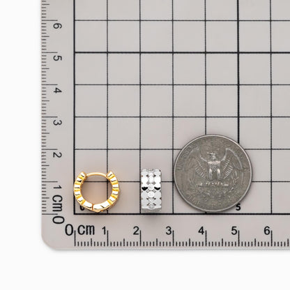 4pcs CZ Pave Gold/ Silver Tone Round Hoop Earrings, Huggie Earrings, Minimalist Earring, Small Gold Hoops Earring (GB-4707)