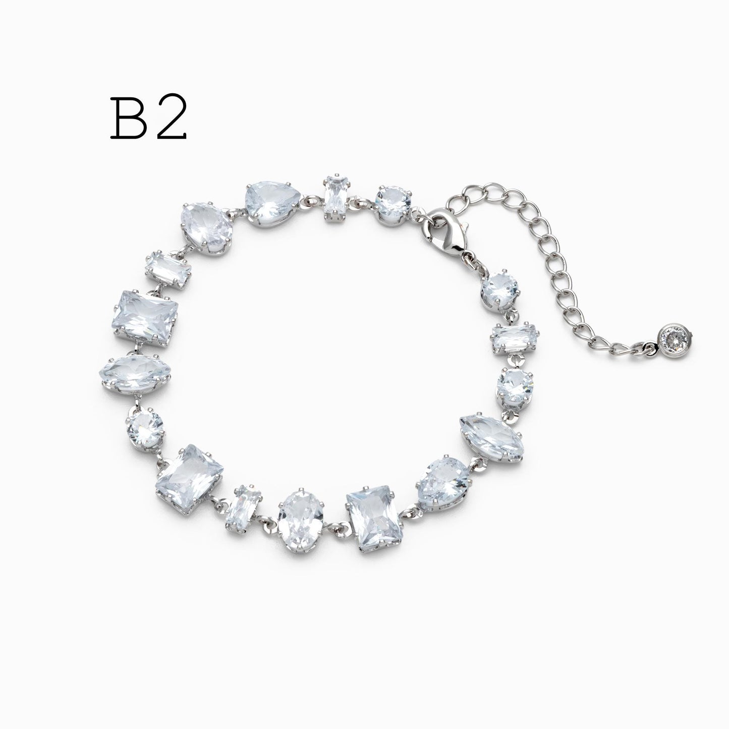 Sparkly CZ Pave Bracelet, Beaded Tennis Bracelets, Gold/ Rhodium plated Brass, Geometric Adjustable Bracelet (GB-4695)