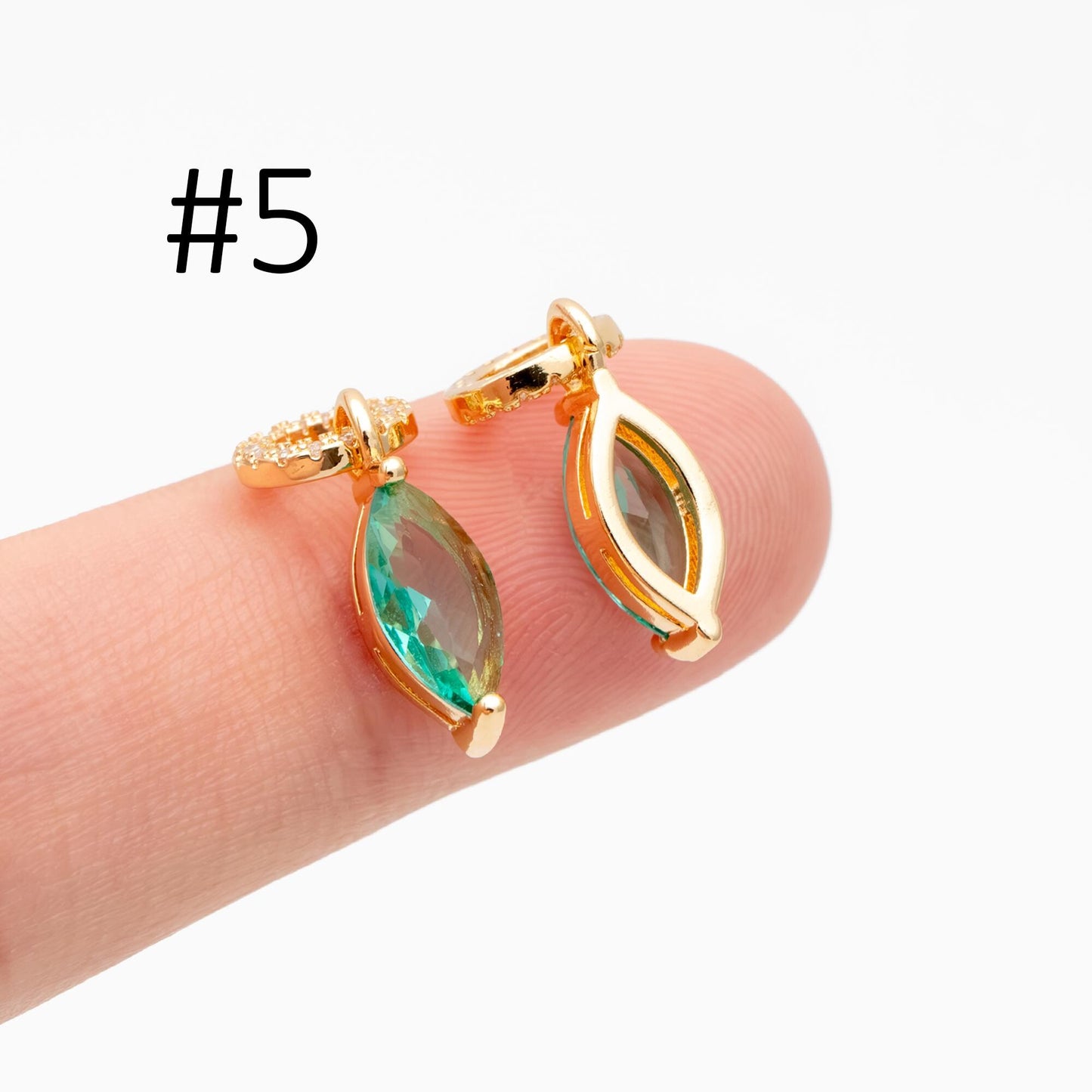 4pcs CZ Pave Gold Geometric Charms, Gold Plated Brass Crystal Charms, Diy Jewelry Making Supplies (GB-3850)