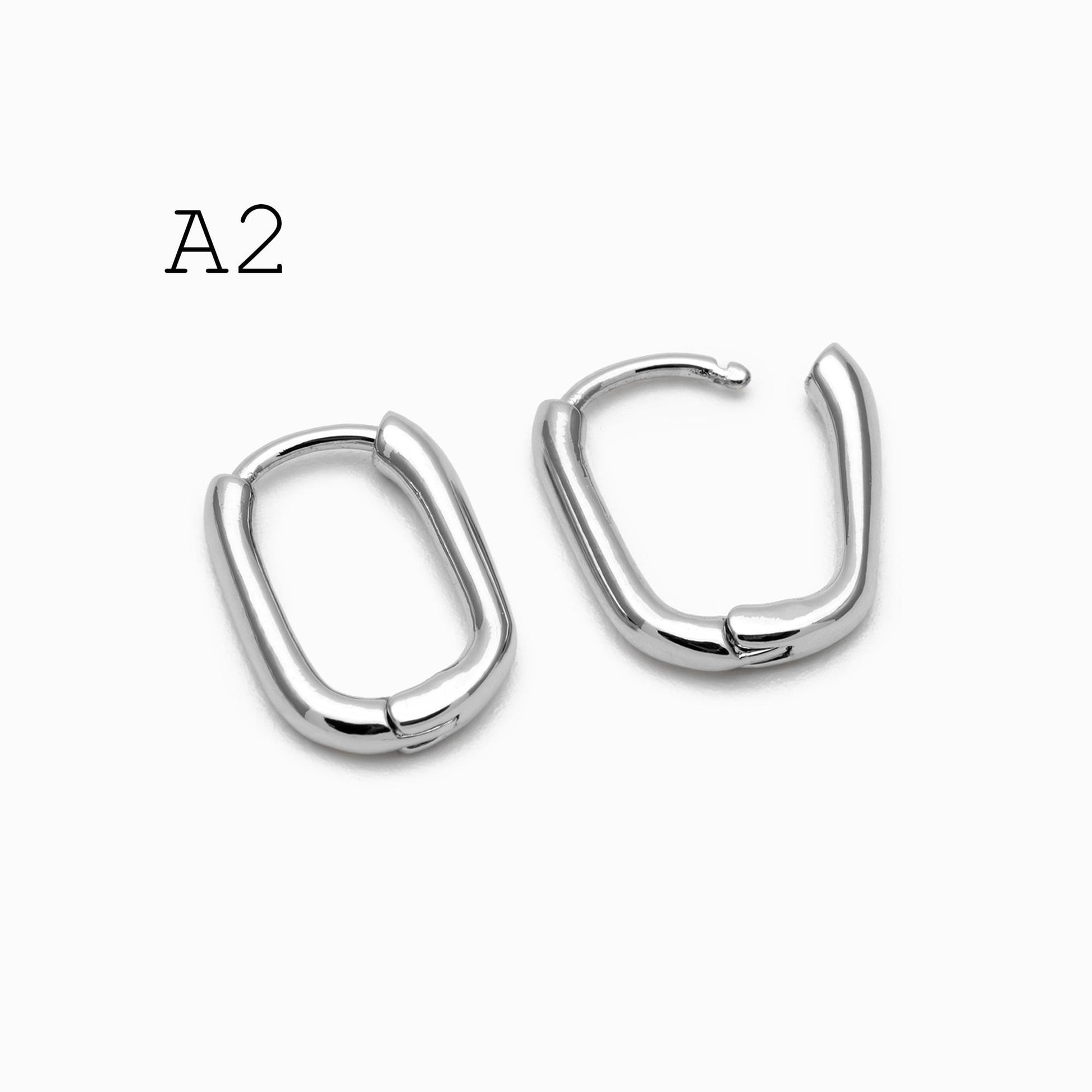 10pcs Gold/ Silver tone Oval Leverback Ear Hooks 14x10mm, Gold/ Rhodium plated on Brass, Earring Hoop Components (GB-1656)