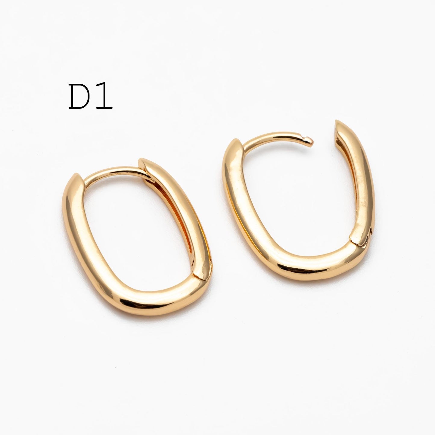 10pcs Gold/ Silver tone Oval Leverback Ear Hooks 14x10mm, Gold/ Rhodium plated on Brass, Earring Hoop Components (GB-1656)