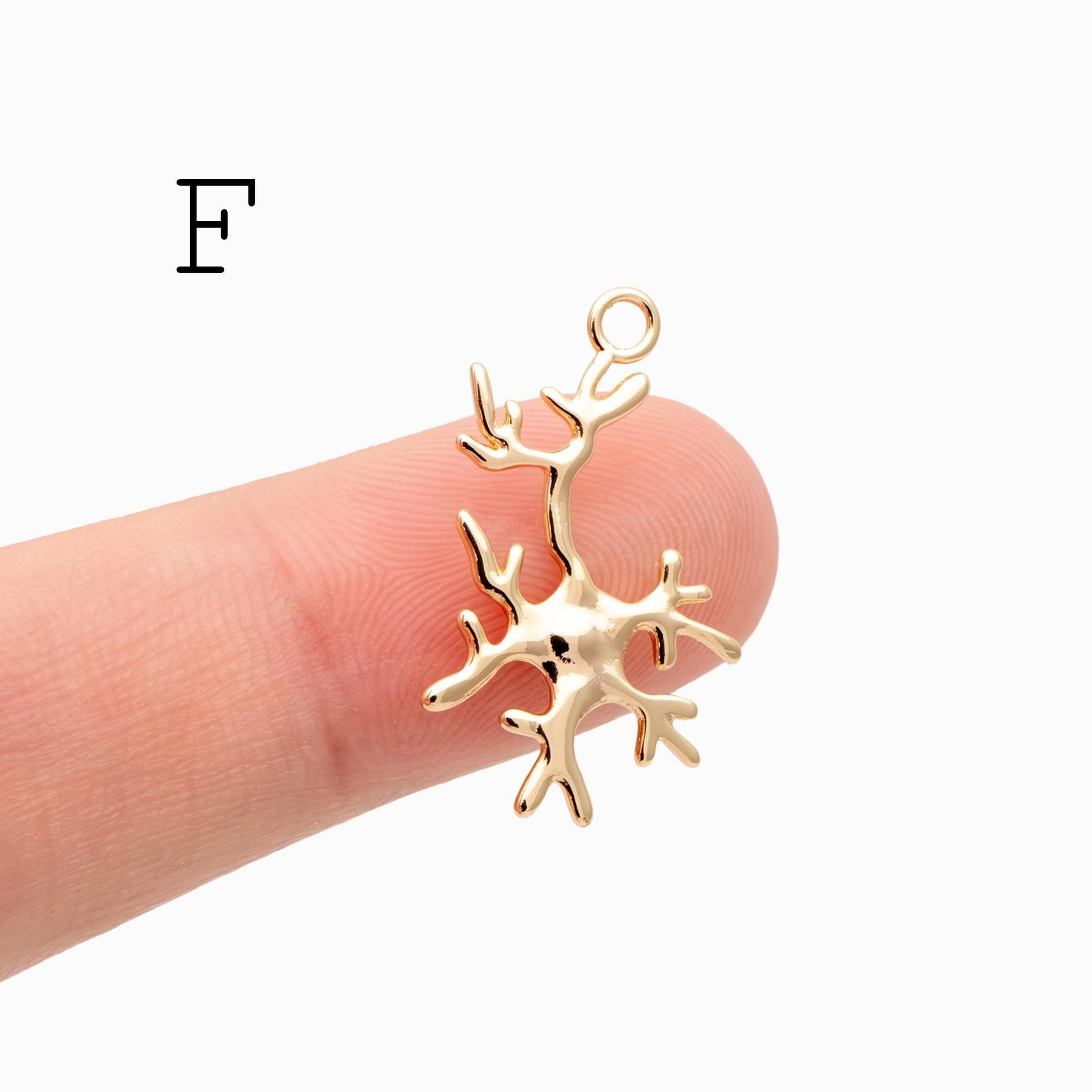 4pcs Gold Branch Charms , Real Gold Plated Brass, Christmas Pendants, Jewelry Making, Diy Material, Jewelry Supplies (GB-2672)