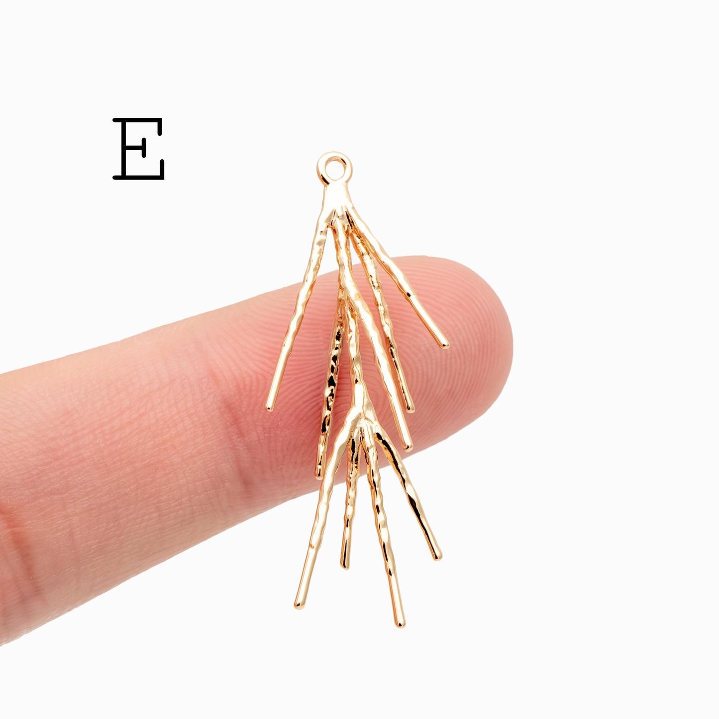 4pcs Gold Branch Charms , Real Gold Plated Brass, Christmas Pendants, Jewelry Making, Diy Material, Jewelry Supplies (GB-2672)