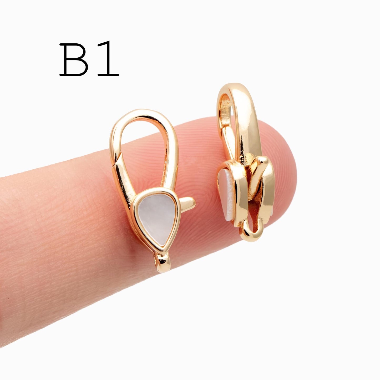 4pcs Shell Pave Gold/ Silver Tone Lobster Claw Clasps, Real Gold/ Rhodium plated Brass, Necklace Bracelet Charm Clasps (GB-4705)