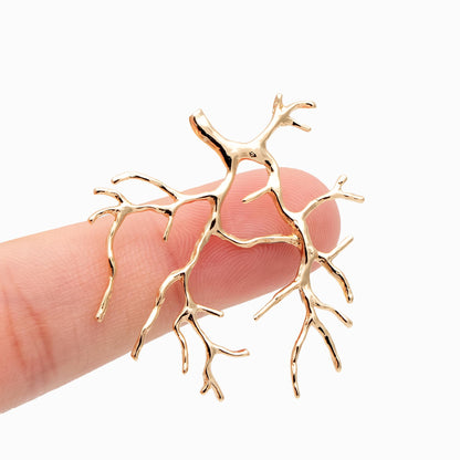 4pcs Gold Branch Charms, 18K Gold plated Brass, Jewelry Making, Diy Material, Jewelry Supplies (GB-2672-C)