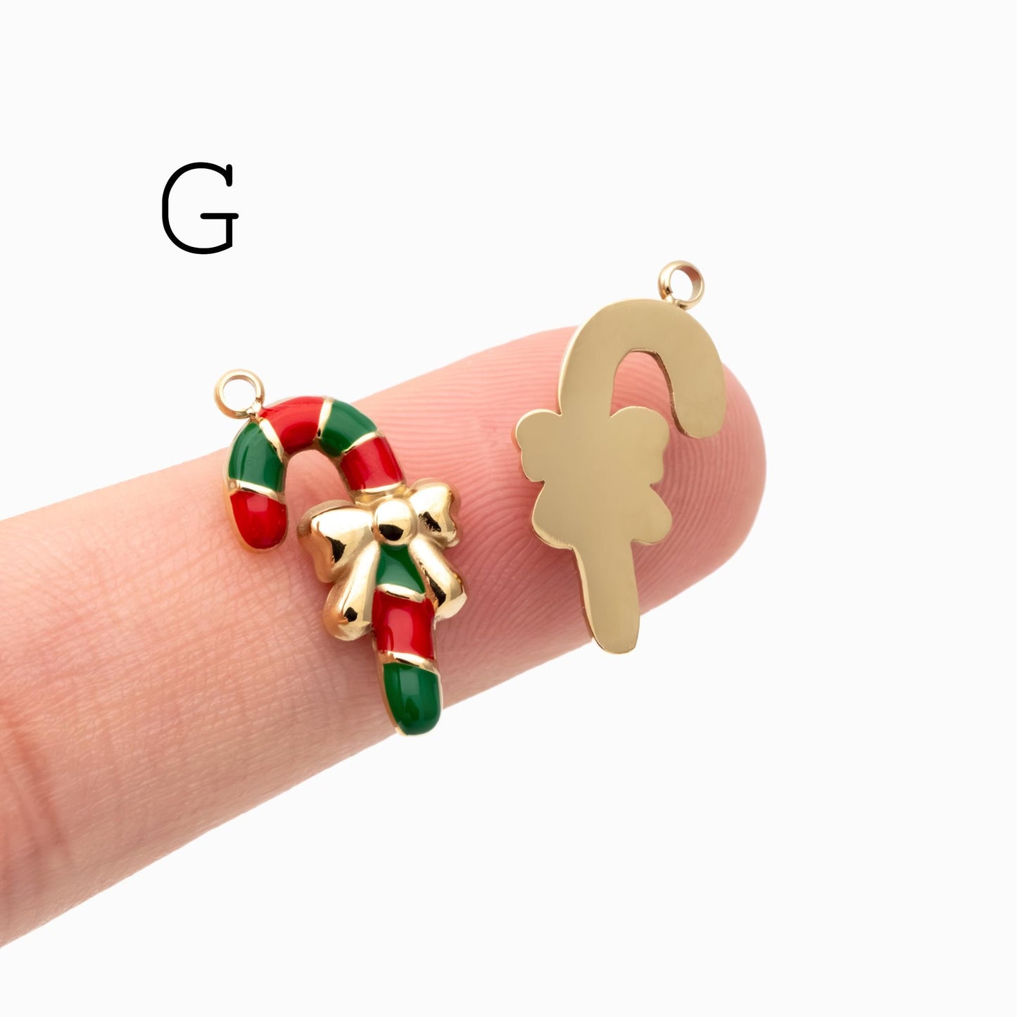 4pcs Enamel Christmas Charms, PVD Gold Stainless Steel, Jewelry Making Supply (GB-4700)