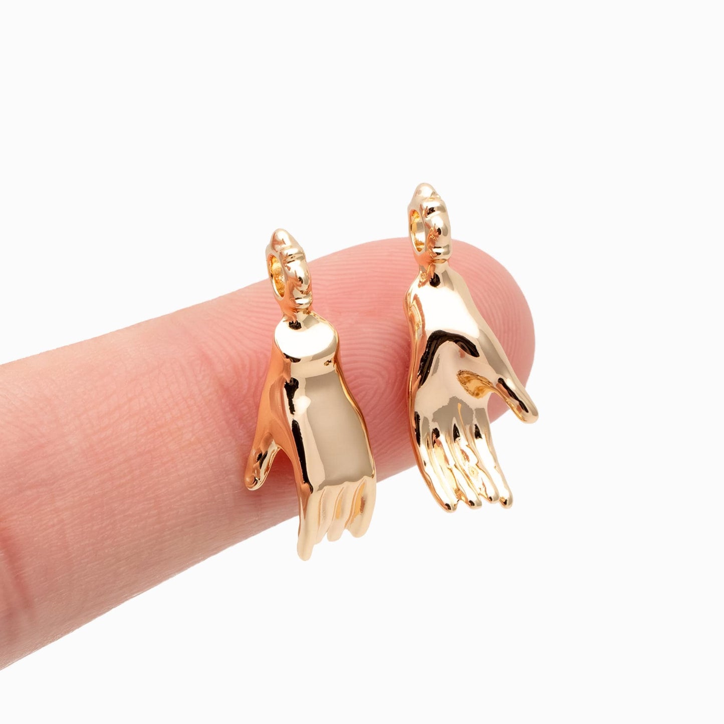 10pcs Gold Hand Charm, Gold/ Rhodium plated Brass, Jewelry Making, Diy Material, Jewelry Supplies (GB-4721)
