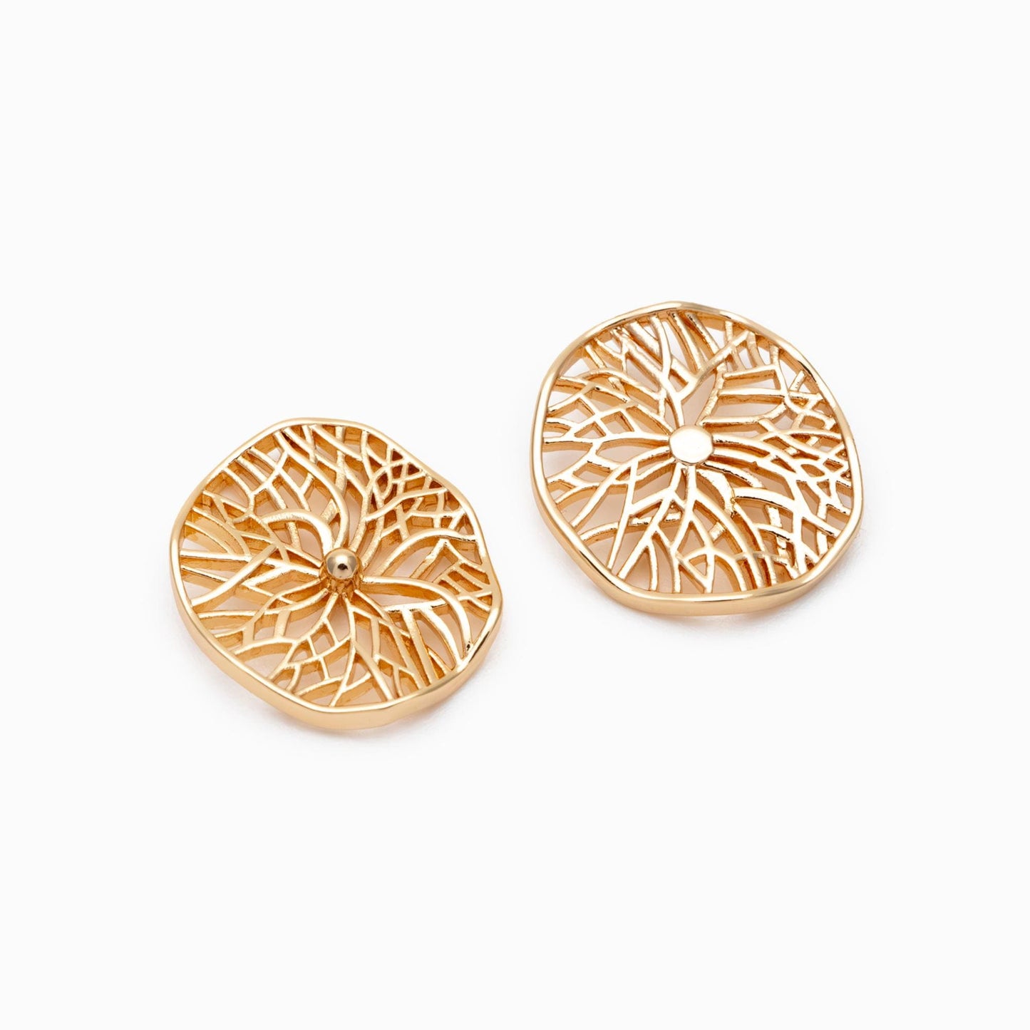 10pcs Gold Filigree Charms, 18K Gold plated Brass Hollow Connectors (GB-4717)