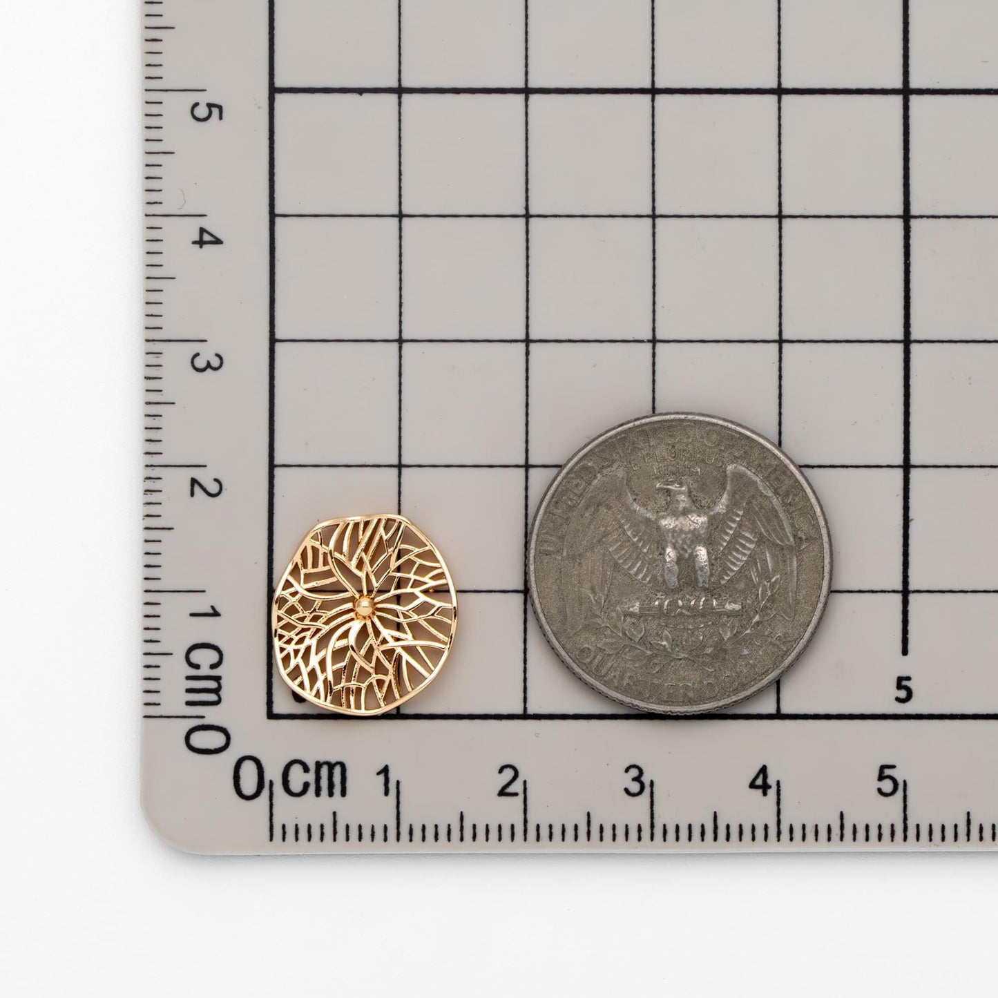 10pcs Gold Filigree Charms, 18K Gold plated Brass Hollow Connectors (GB-4717)