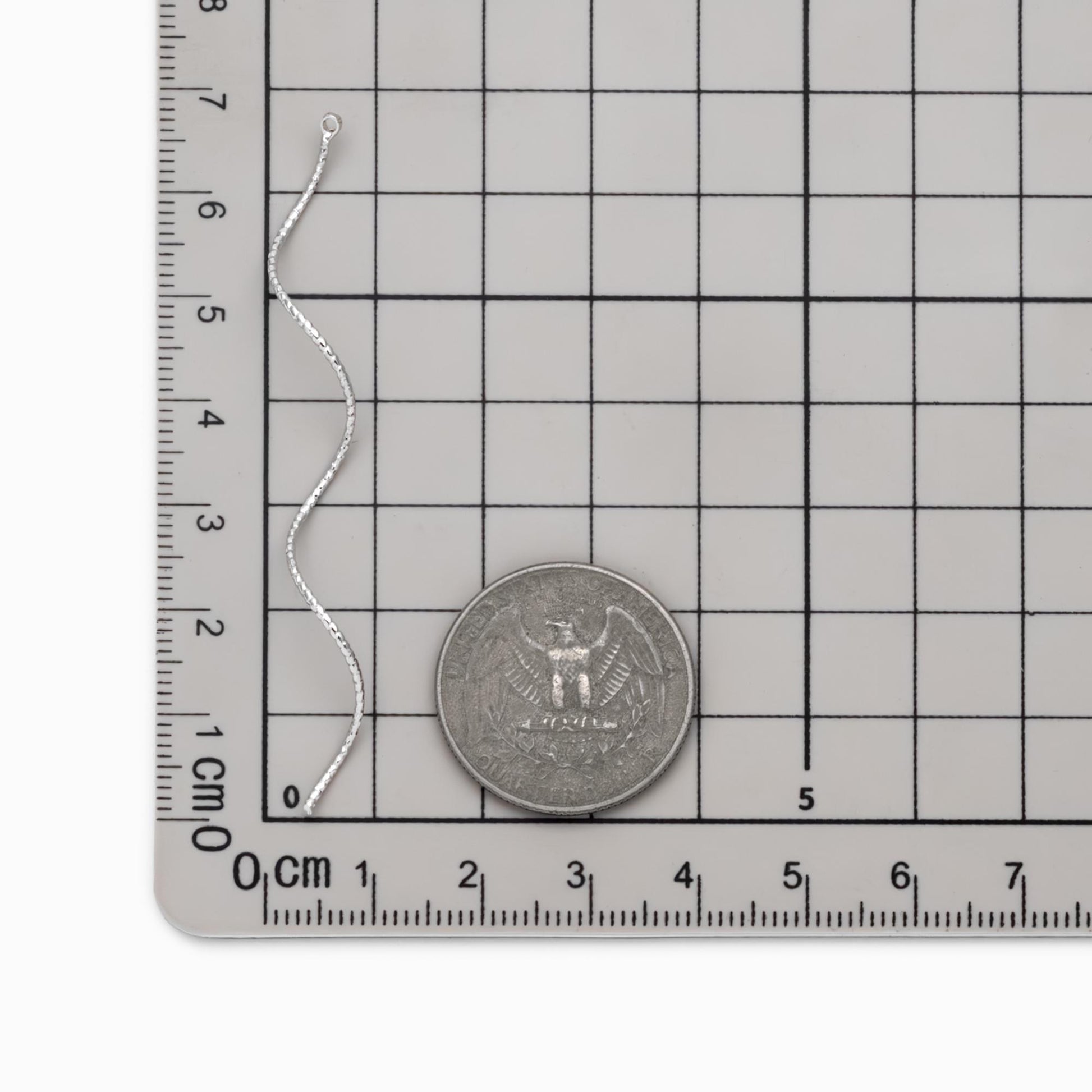 10pcs Silver Tone Twist Bar Pendants 67mm, Earring Component Charms (GB-4720)