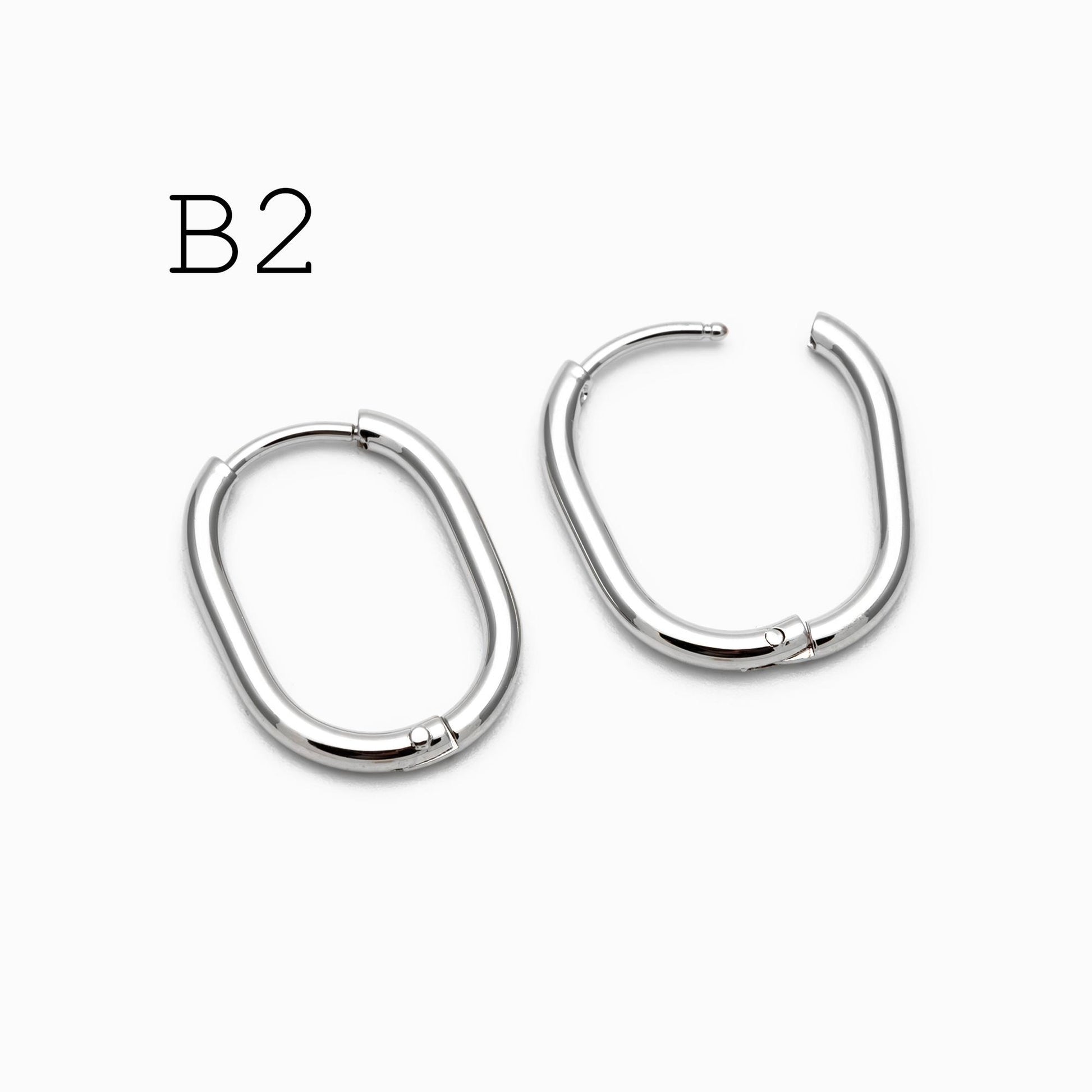 4pcs Gold/ Silver Dangle Minimalist Huggies Earring, Gold/ Rhodium plated Stainless Steel, Gold Huggie Earrings Supply (GB-2388)
