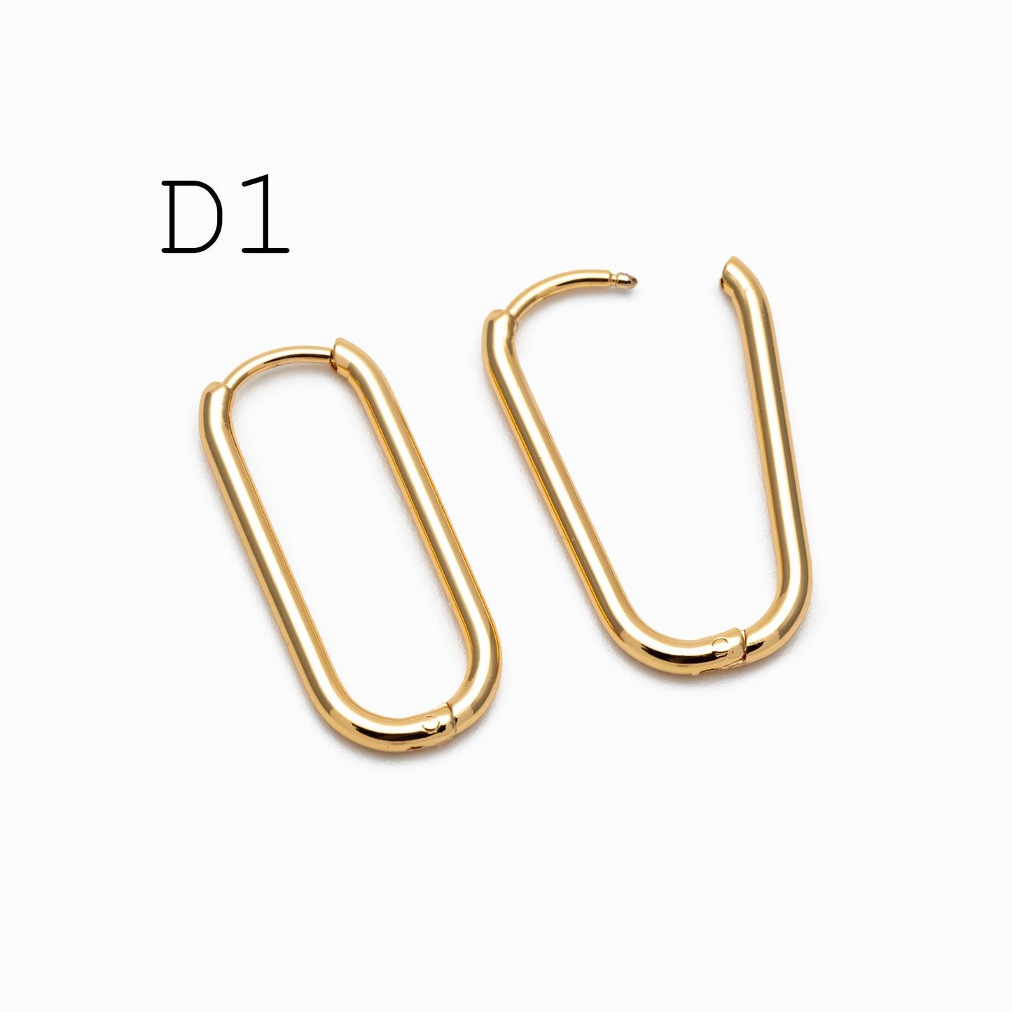 4pcs Gold/ Silver Dangle Minimalist Huggies Earring, Gold/ Rhodium plated Stainless Steel, Gold Huggie Earrings Supply (GB-2388)