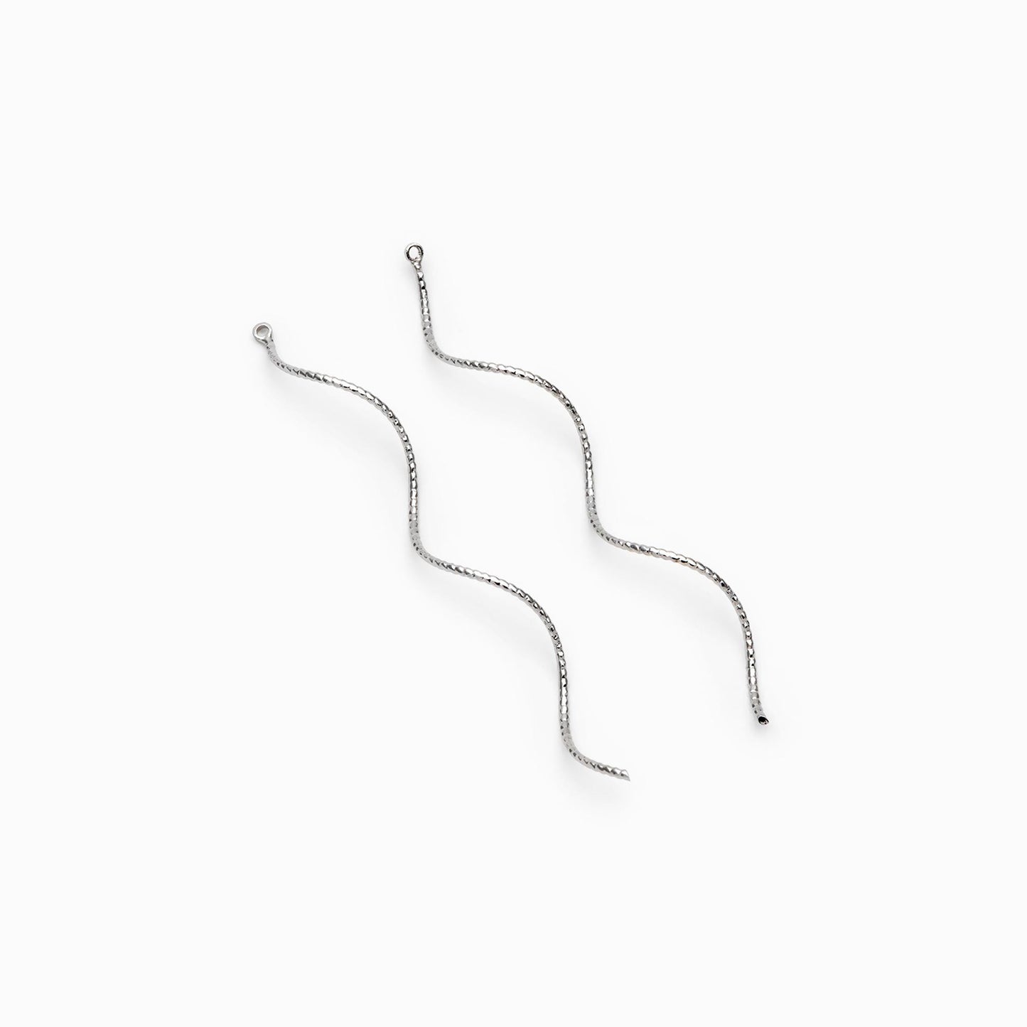 10pcs Silver Tone Twist Bar Pendants 67mm, Earring Component Charms (GB-4720)