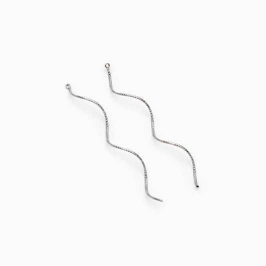 10pcs Silver Tone Twist Bar Pendants 67mm, Earring Component Charms (GB-4720)