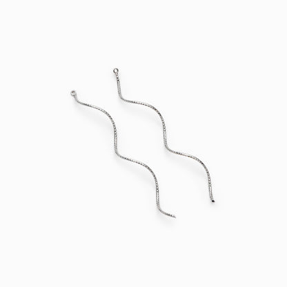 10pcs Silver Tone Twist Bar Pendants 67mm, Earring Component Charms (GB-454-G)