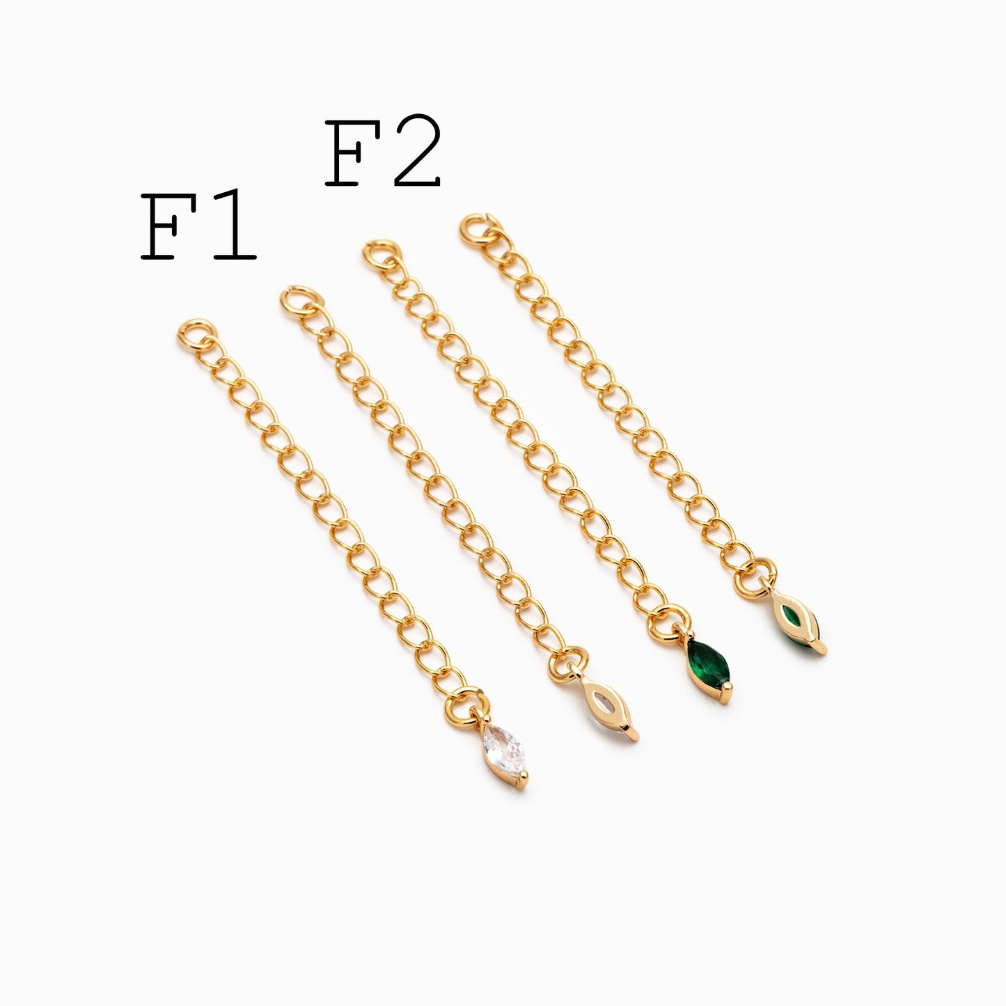 4pcs Gold/ Silver Tone Lobster Claw Clasps with Extender Chain , Gold/ Rhodium plated Brass, Necklace Bracelet Extension Chain (GB-4711)