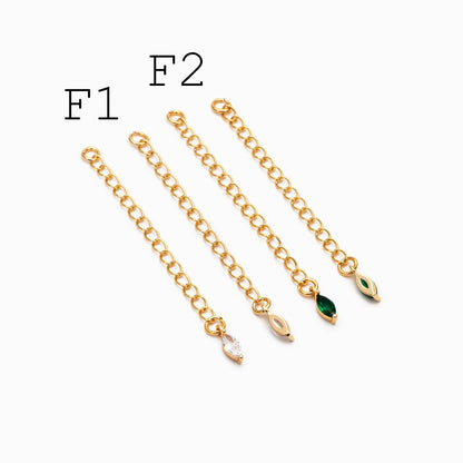 4pcs Gold/ Silver Tone Lobster Claw Clasps with Extender Chain , Gold/ Rhodium plated Brass, Necklace Bracelet Extension Chain (GB-4711)