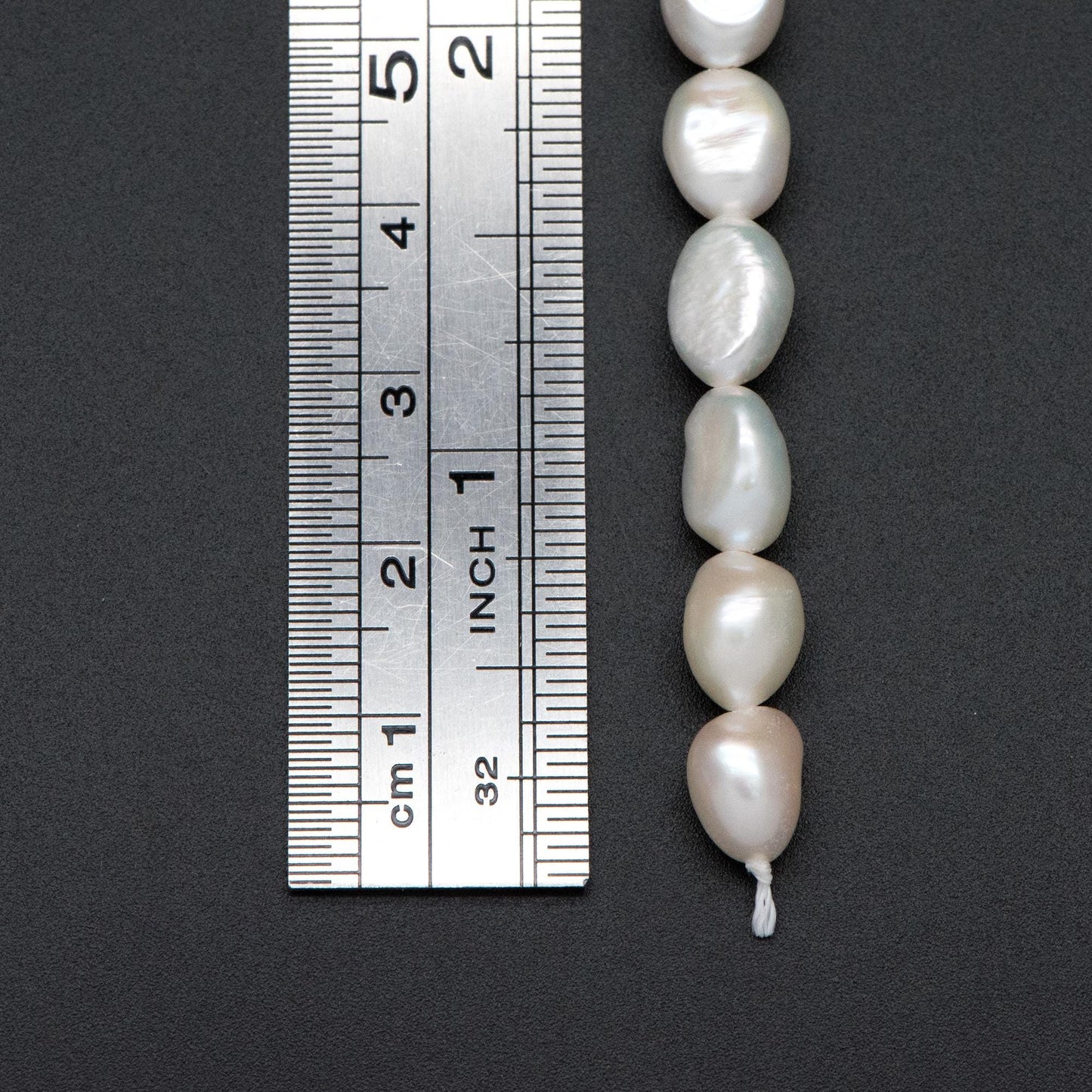Freshwater Baroque Pearls 7mm Thick, Natural Oval Nugget Pearls, Full Strand Wholesale (PL42-8)