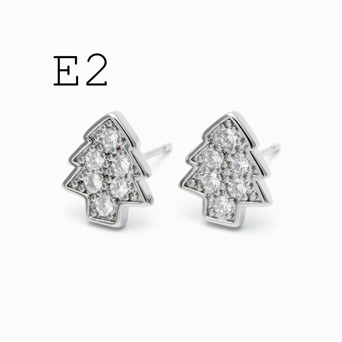 10pcs Gold/ Rhodium plated Brass Christmas Stud Earrings (GB-139)