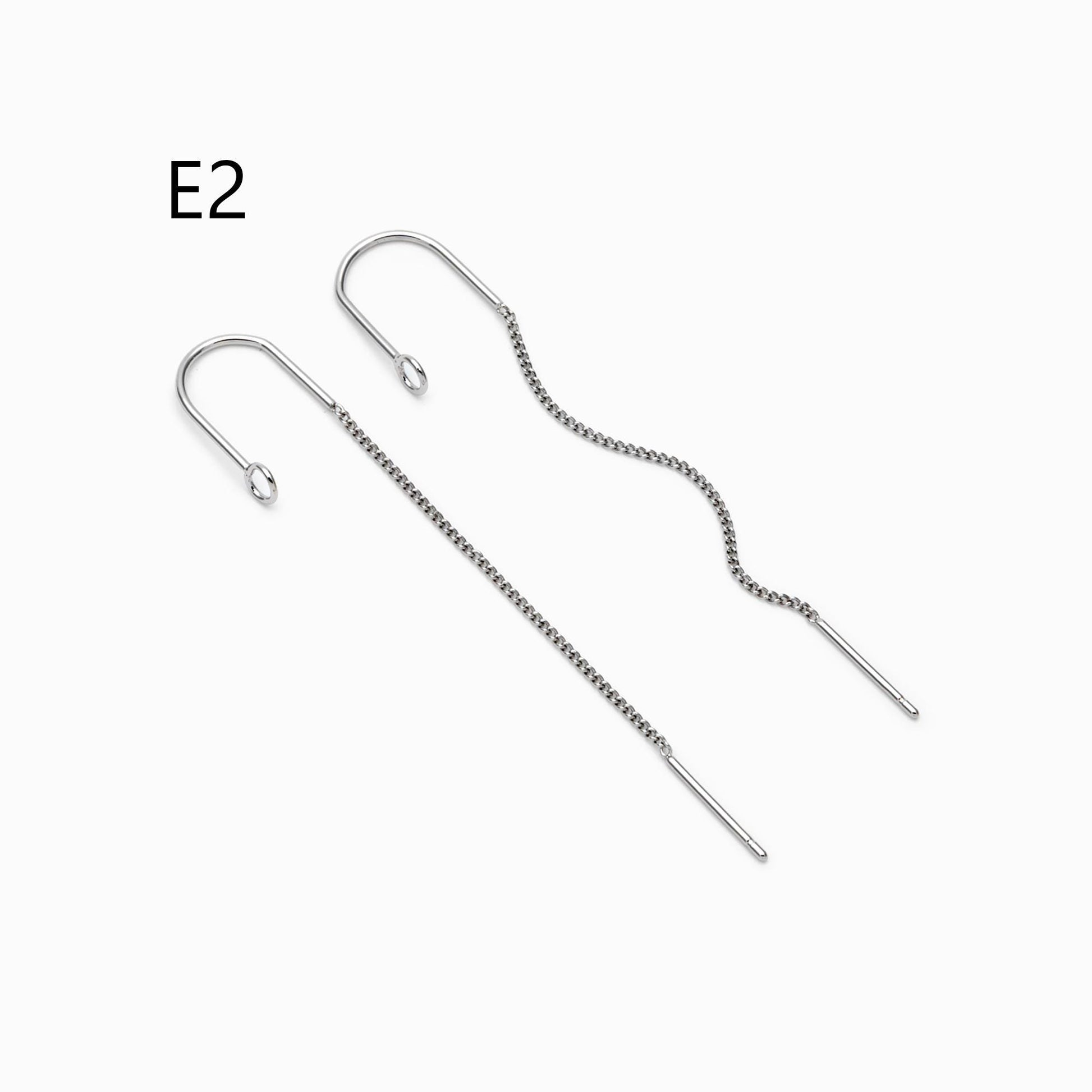 10pcs Gold/ Silver/ Rose Gold Ear Threader Earrings, Earwire Thread with Jump Ring, Color Not Easily Tarnish (GB-333)