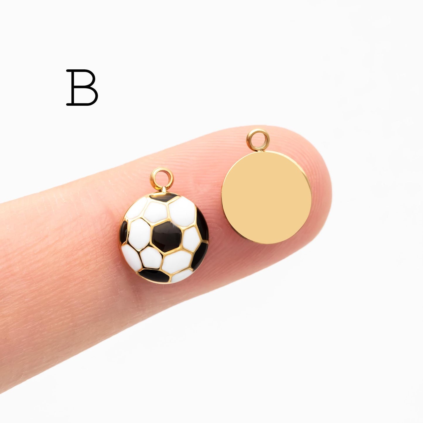 4pcs Enamel Sports Charms, PVD Gold Stainless Steel, Jewelry Making Supply (GB-4702)