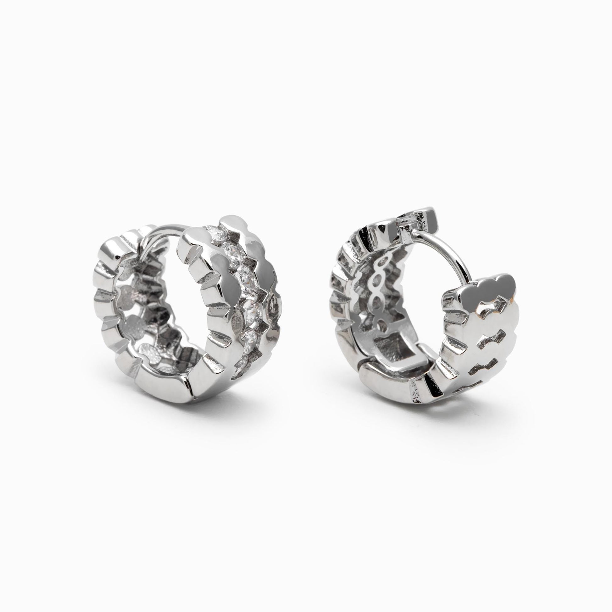 4pcs CZ Pave Gold/ Silver Tone Round Hoop Earrings, Huggie Earrings, Minimalist Earring, Small Gold Hoops Earring (GB-4707)