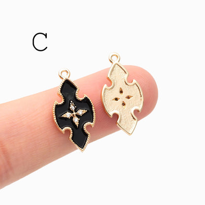 4pcs Enamel Halloween Charms, Gold plated Alloy, Jewelry Making Supply (GB-4708)