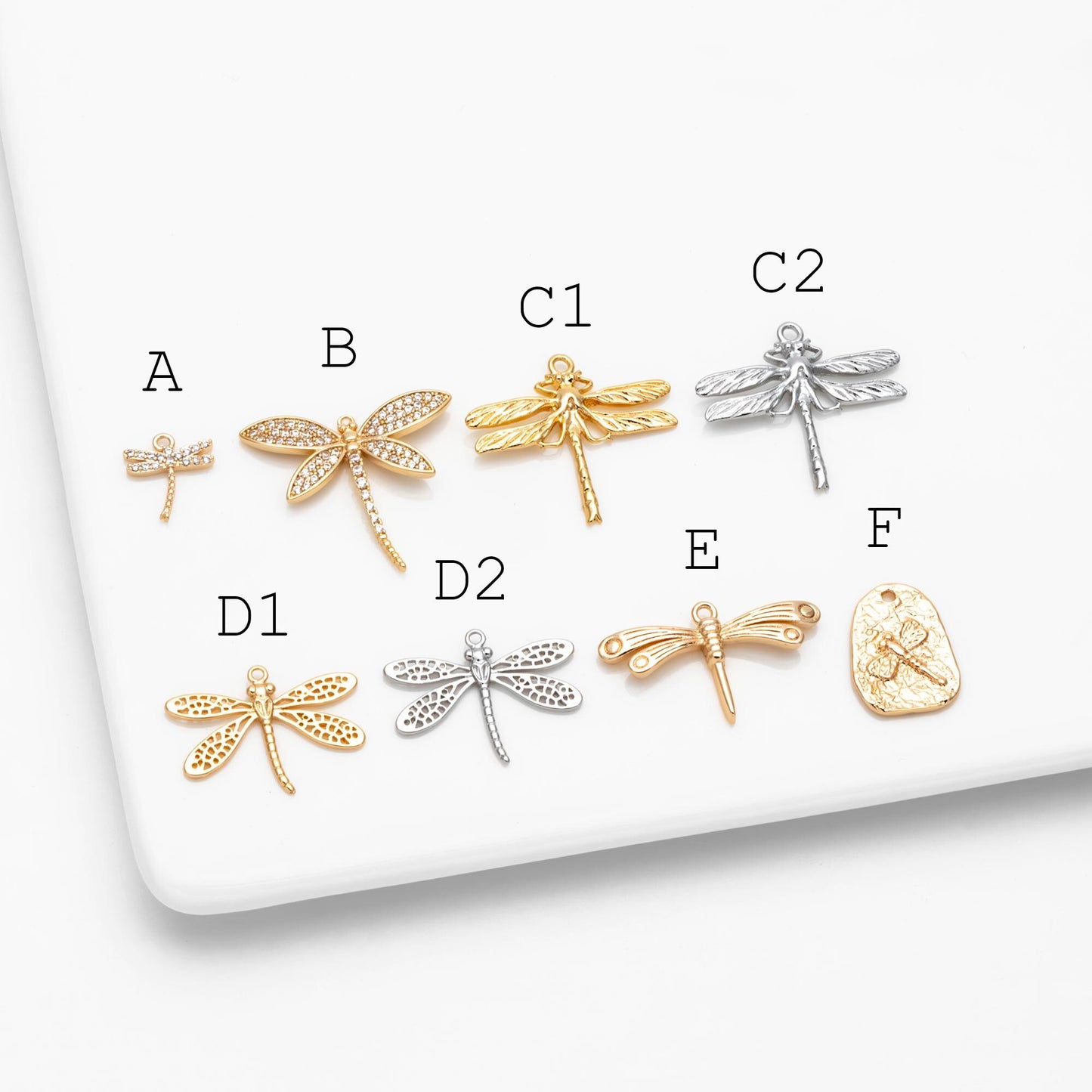 4pcs Dragonfly Charms for Crafting and Jewelry Design (GB-3196)
