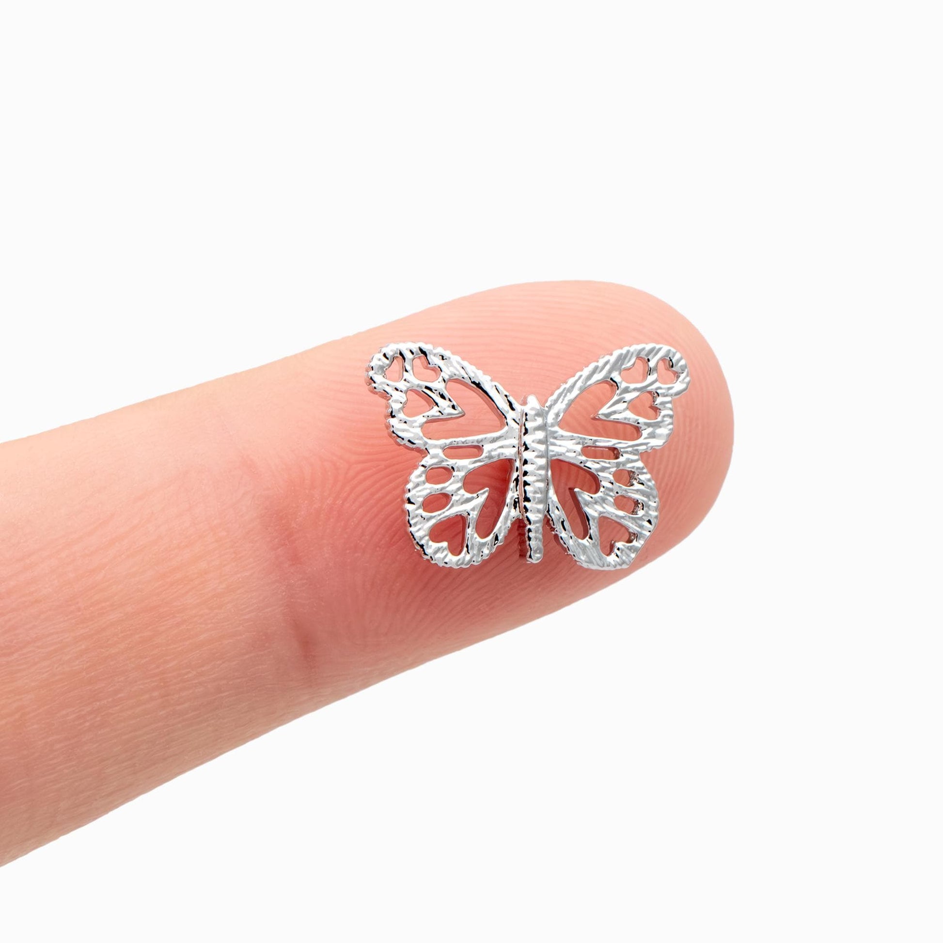 4pcs Gold/ Silver plated Brass Butterfly Charm Pendants 15.5x10mm, Jewelry Findings Wholesale Supplies (GB-3561-P)
