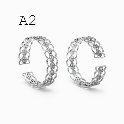 4pcs Gold/ Silver Tone Lace Finger Ring, Gold/ Rhodium plated Brass, Gift for Her, Stackable Ring, Minimalist Ring(#JZ-001)