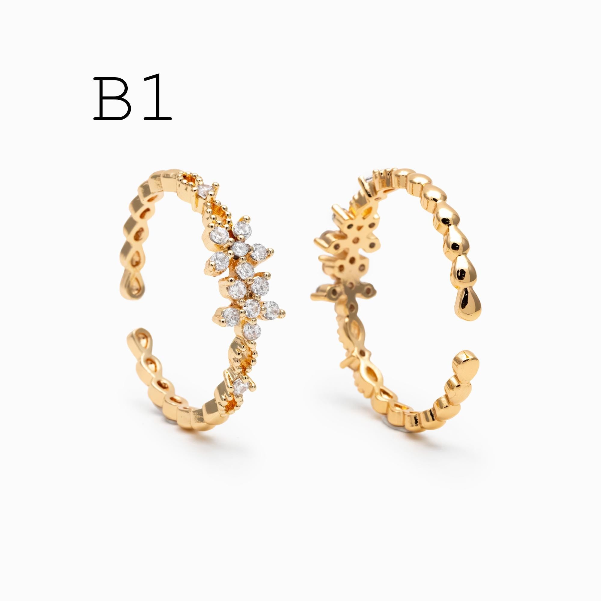 4pcs Gold/ Silver Tone Lace Finger Ring, Gold/ Rhodium plated Brass, Gift for Her, Stackable Ring, Minimalist Ring(#JZ-001)