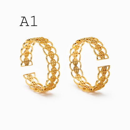 4pcs Gold/ Silver Tone Lace Finger Ring, Gold/ Rhodium plated Brass, Gift for Her, Stackable Ring, Minimalist Ring(#JZ-001)