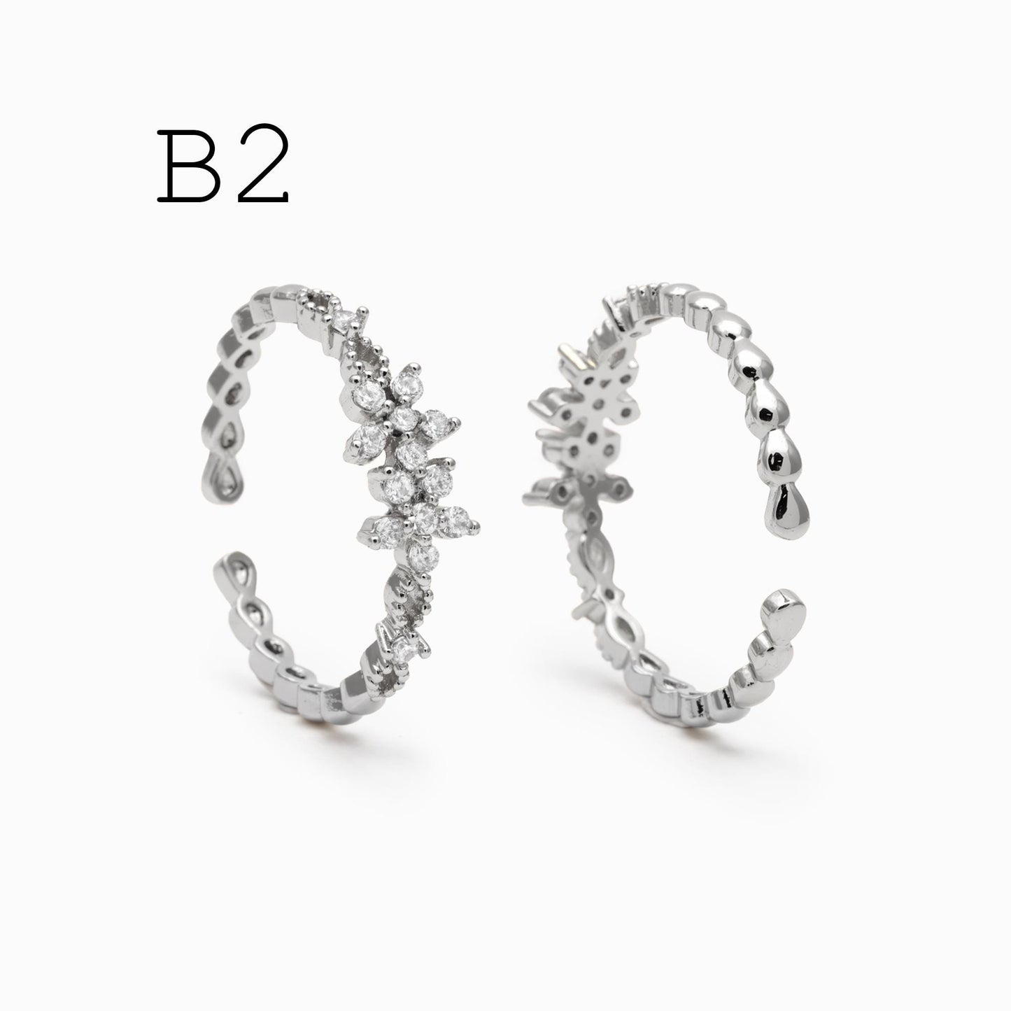 4pcs Gold/ Silver Tone Lace Finger Ring, Gold/ Rhodium plated Brass, Gift for Her, Stackable Ring, Minimalist Ring(#JZ-001)