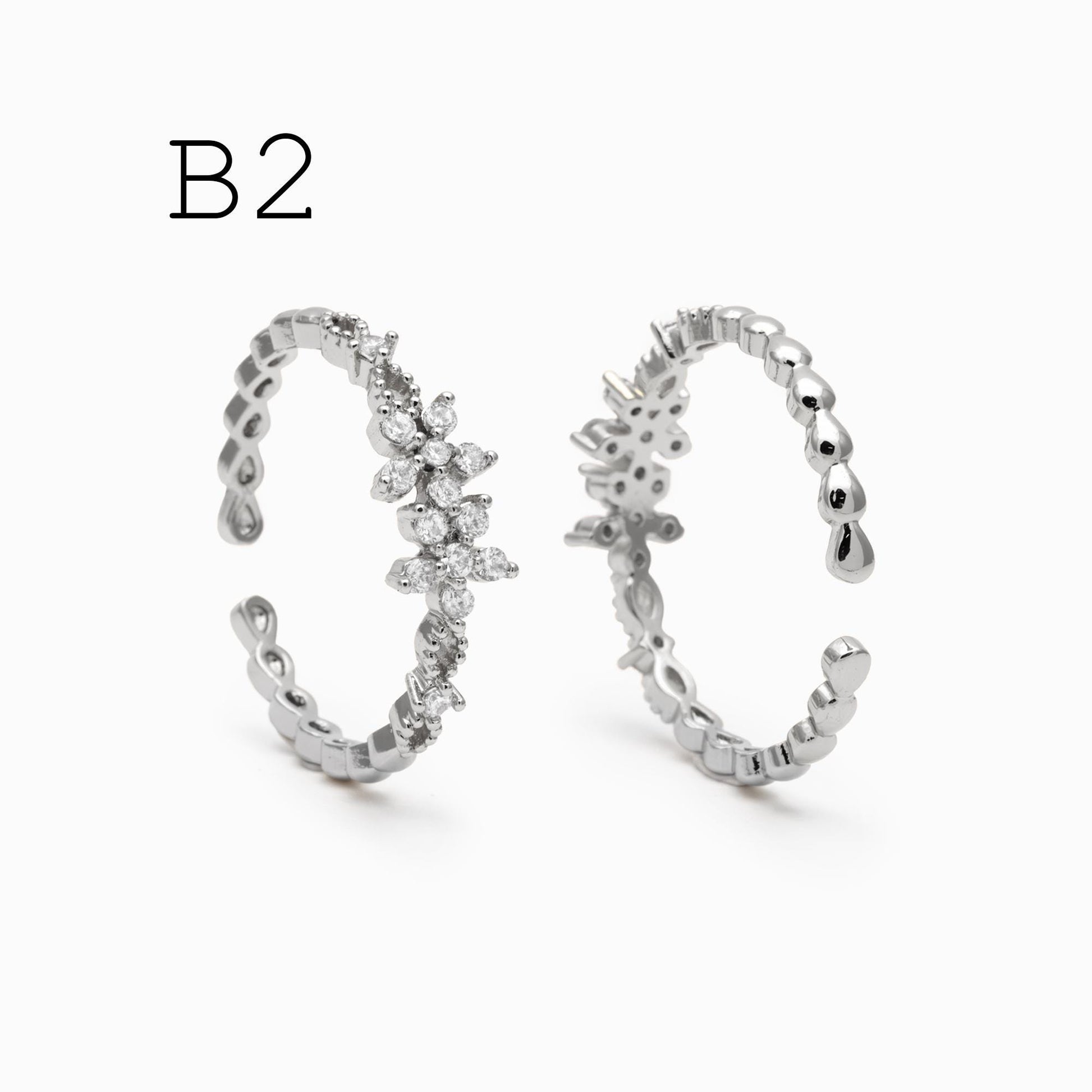 4pcs Gold/ Silver Tone Lace Finger Ring, Gold/ Rhodium plated Brass, Gift for Her, Stackable Ring, Minimalist Ring(#JZ-001)