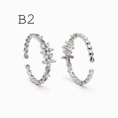 4pcs Gold/ Silver Tone Lace Finger Ring, Gold/ Rhodium plated Brass, Gift for Her, Stackable Ring, Minimalist Ring(#JZ-001)