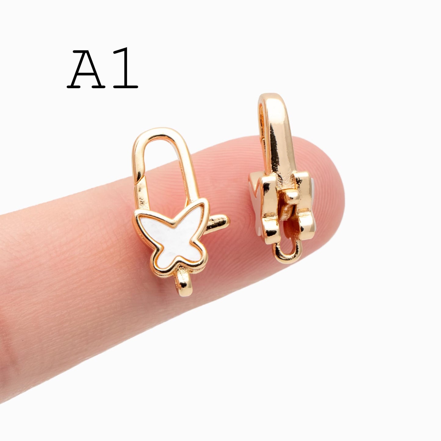 4pcs Shell Pave Gold/ Silver Tone Lobster Claw Clasps, Real Gold/ Rhodium plated Brass, Necklace Bracelet Charm Clasps (GB-4705)