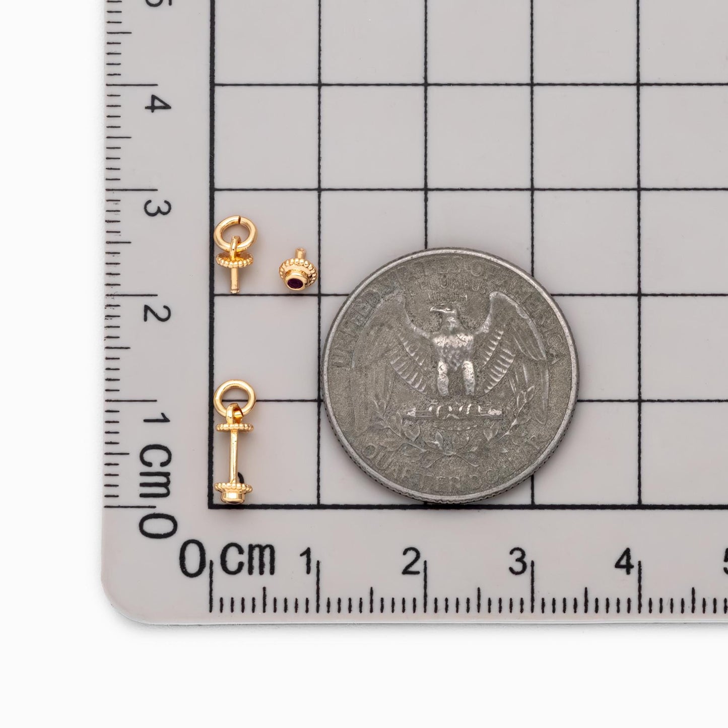 10pcs CZ Pave Gold Peg Bail, Real Gold plated Brass, DIY Charm Drop Bail, Peg Pearl Findings (GB-4712)