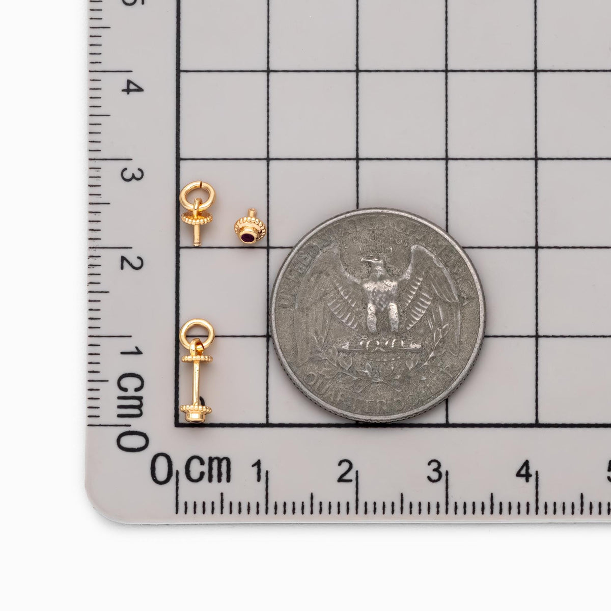 10pcs CZ Pave Gold Peg Bail, Real Gold plated Brass, DIY Charm Drop Bail, Peg Pearl Findings (GB-4712)