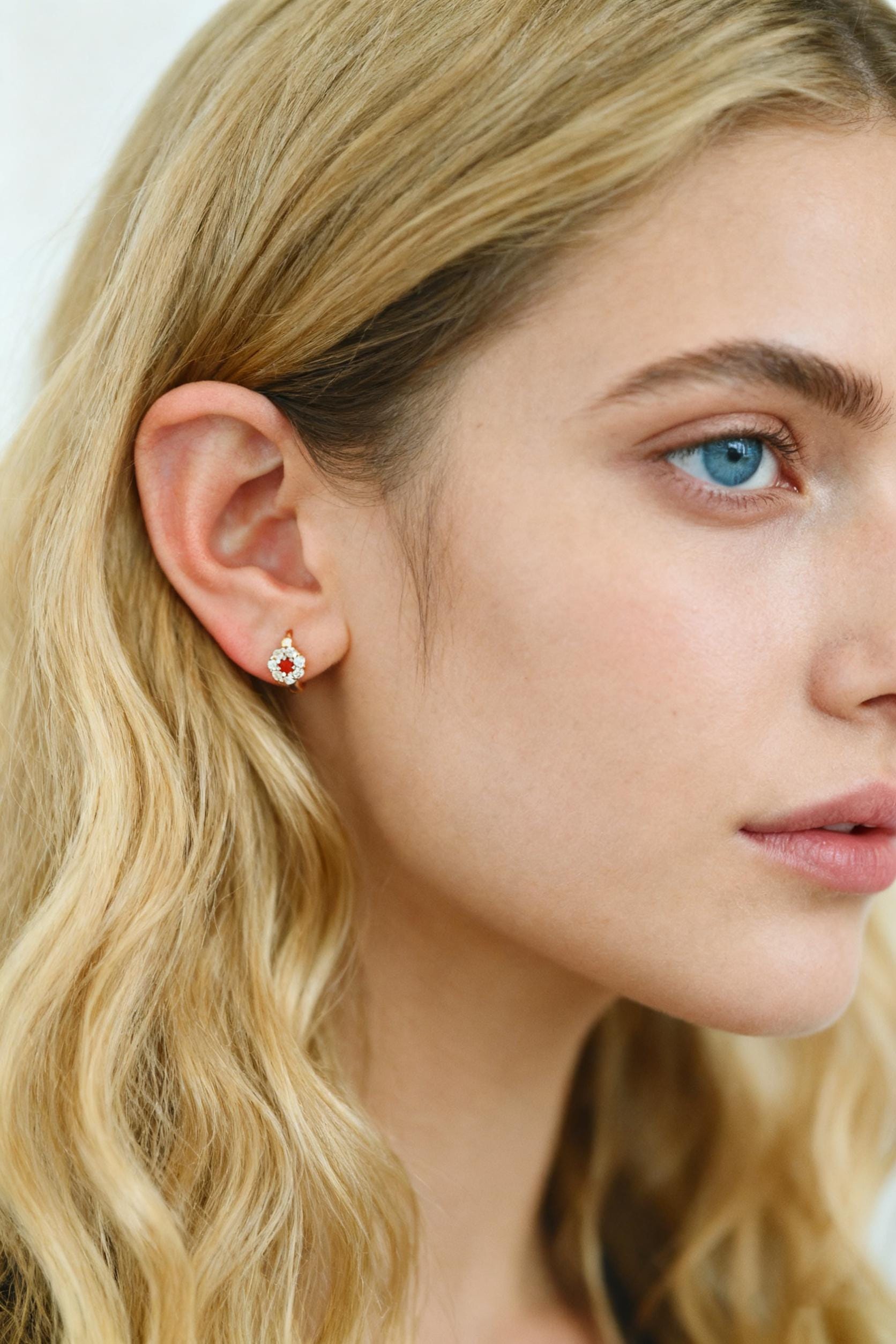 4pcs CZ Pave Circle Hoop Earrings 10/ 12mm, Dainty Huggie Earrings, Minimalist Earring, Small Gold Hoops Earring (GB-3478)