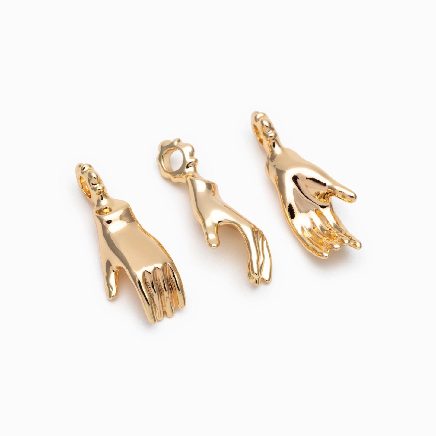 10pcs Gold Hand Charm, Gold/ Rhodium plated Brass, Jewelry Making, Diy Material, Jewelry Supplies (GB-4721)