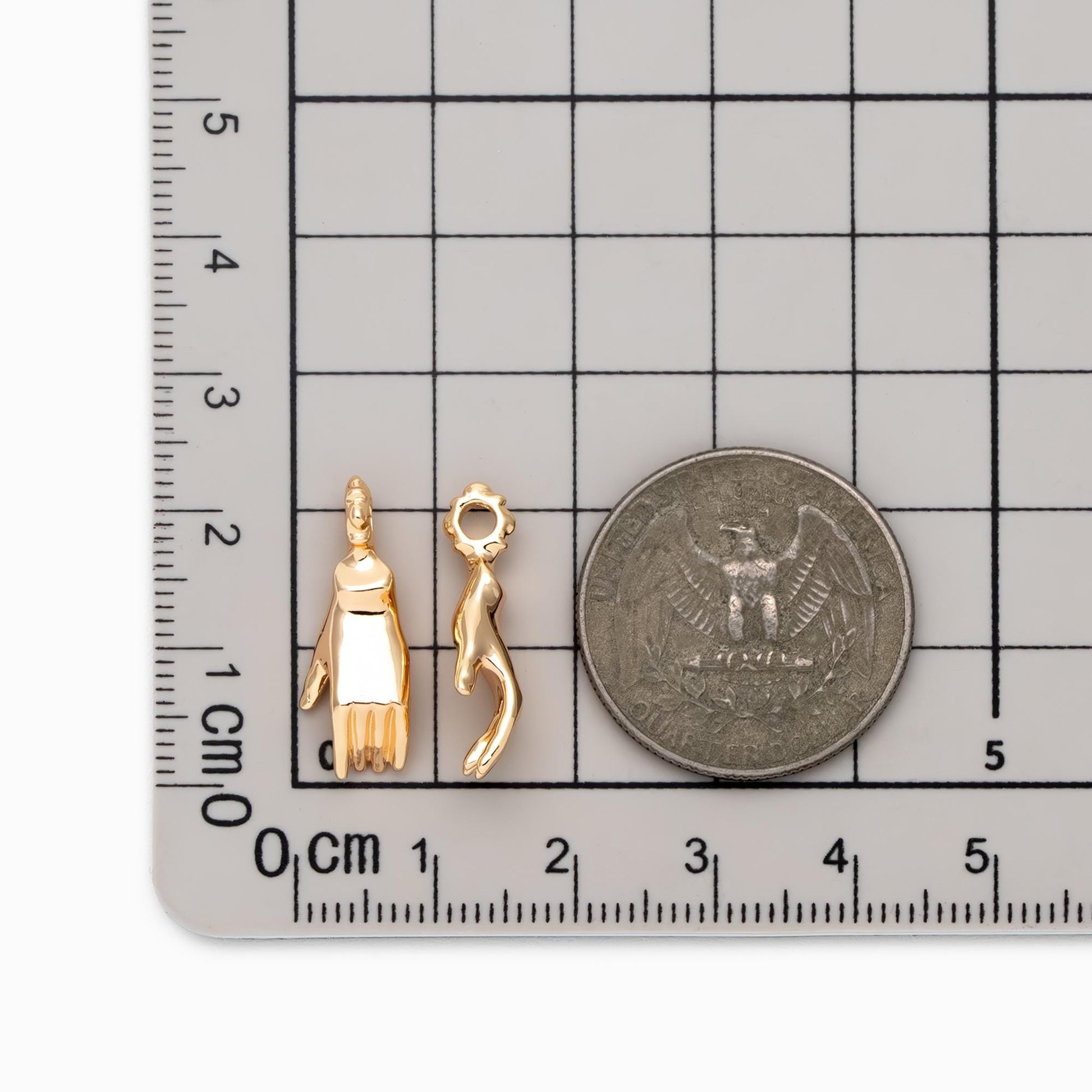 10pcs Gold Hand Charm, Gold/ Rhodium plated Brass, Jewelry Making, Diy Material, Jewelry Supplies (GB-4721)