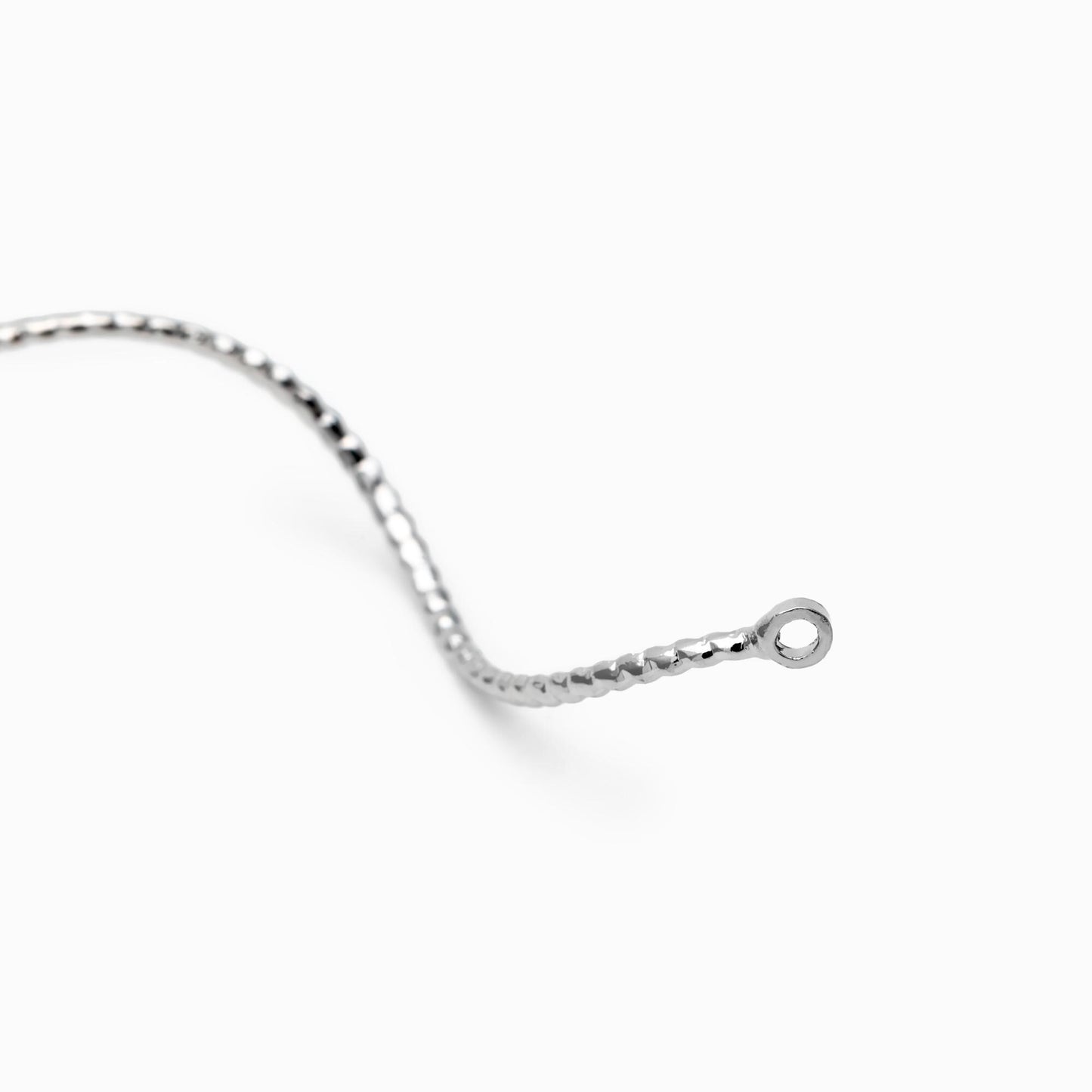 10pcs Silver Tone Twist Bar Pendants 67mm, Earring Component Charms (GB-4720)