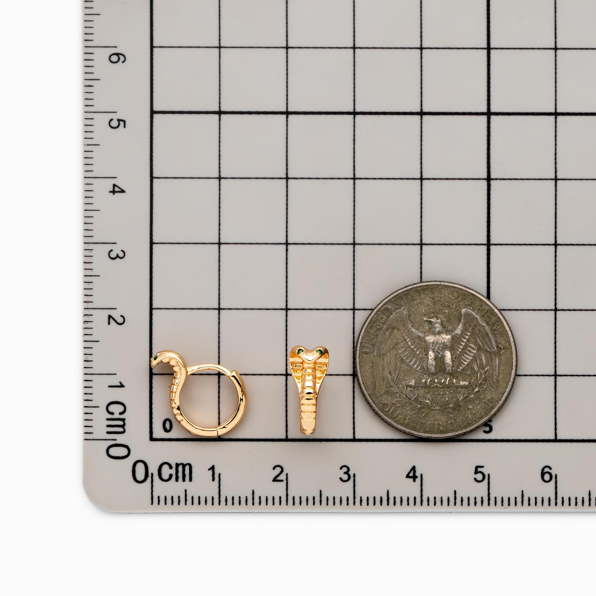 10pcs Cobra Hoop Earrings, Gold Huggie Earrings, Snake Huggie Hoops (GB-4718)